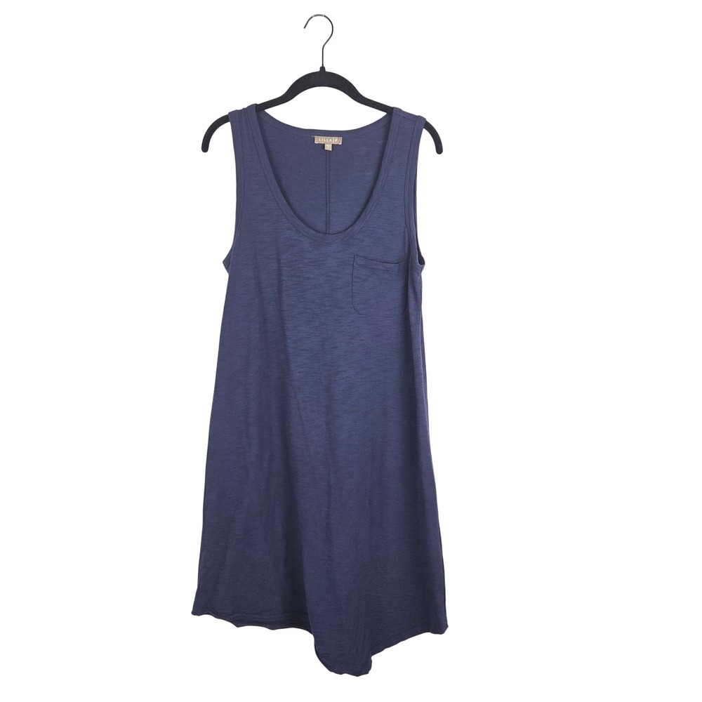 Lilla P Navy Blue Cotton Casual Tank Dress S Breathable Lightweight Lounge